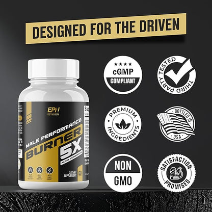 Male Performance Burner | GLP-1 Pathway Support + Fat Burner for Men | Helps Lose Weight, Maintain Muscle, Boost Energy | 3rd Party Tested Formula | 60 Unisex Weight Loss Pills All Adults