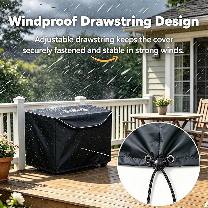 ASMOKE Grill Cover - Ultimate Protection for Your Outdoor Grill | Waterproof, Durable, Rip-Proof and Portable BBQ Cover, Built-in Two Small Pockets, Fits Grills of ASMOKE, Black