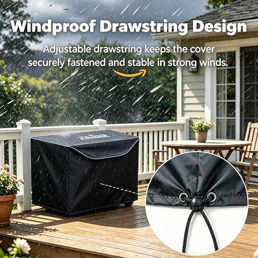 ASMOKE Grill Cover - Ultimate Protection for Your Outdoor Grill | Waterproof, Durable, Rip-Proof and Portable BBQ Cover, Built-in Two Small Pockets, Fits Grills of ASMOKE, Black