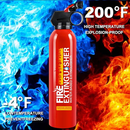 Fire Extinguishers with Mount Bracket - 2 Packs Small Portable Fire Extinguisher for Home, Kitchen, Car, Boat, RV, Vehicle - 620ml Water-Based Fire Extinguisher for Class A, B, C, K Fire