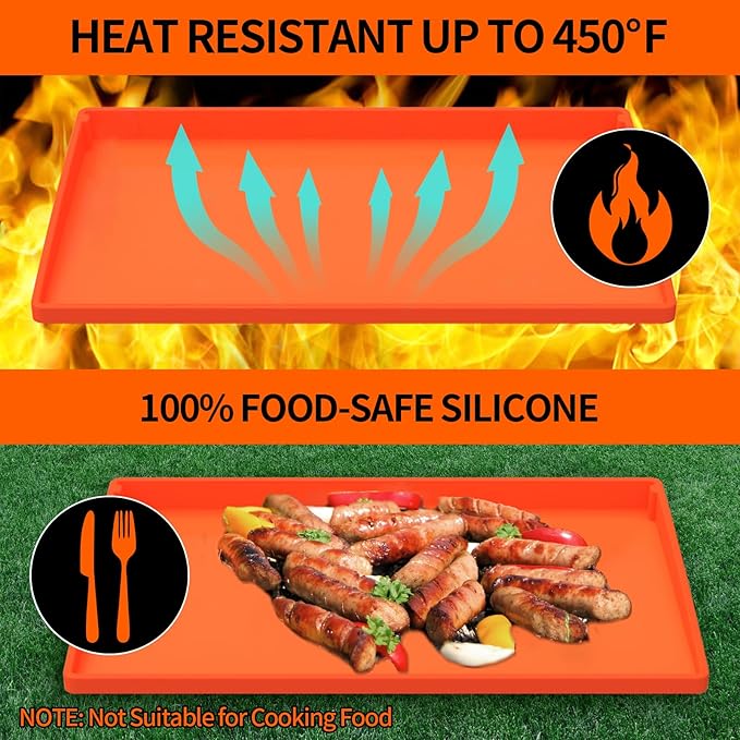 GrillChef Silicone Griddle Cover Mat for Blackstone 36 Inch, Full Wrap-Around Flat Top Cover, Heavy Duty Food-Grade Grill Buddy Mats, All Season Griddle Top Protective for Grill Accessories