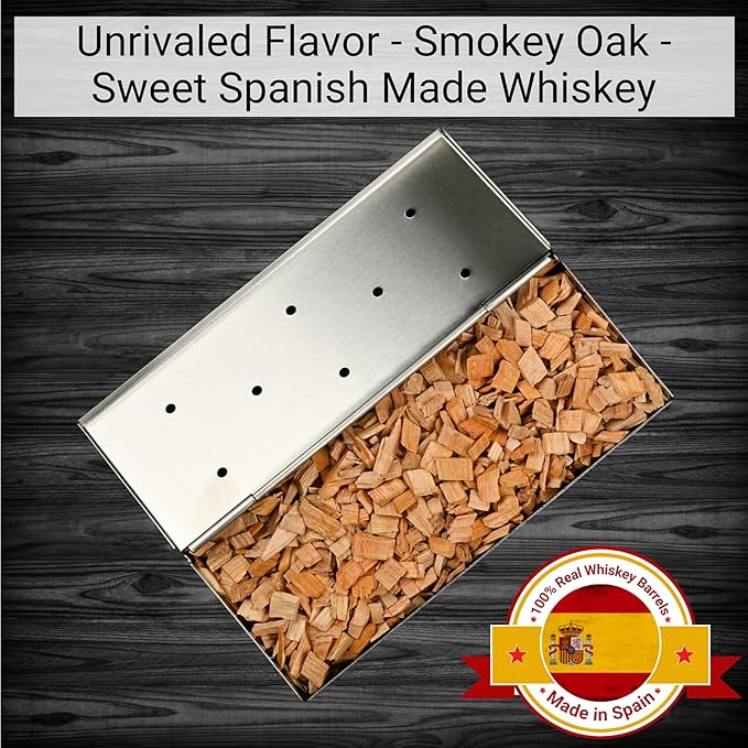 Mr. Bar-B-Q 05042BC Whiskey Smoking Chips | Old Oak Barrel Wood Smoker Chips | Made from Genuine Whiskey Barrels | Gourmet Flavor | 12.7 Ounces