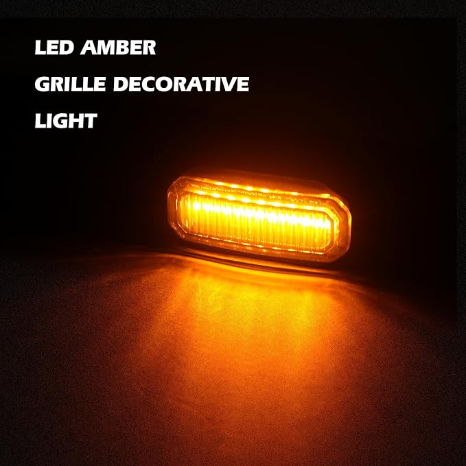Maiker Amber LED Grille Lights Compatible with 2024-2025 Jeep Wrangler JL JLU & Gladiator JT Original Factory Grille, 5PCS Front Grille Marker Lights
