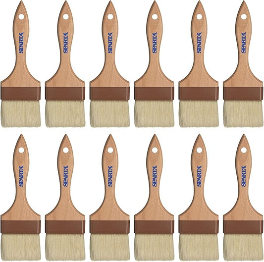 SPARTA Kitchen Basting Brush – 4037600 Basting Brush for Cooking Flat Boar Bristle Brush, Hardwood Handle for Kitchens, Restaurants, Catering, High Heat Food Prep, 4in, Pack of 12