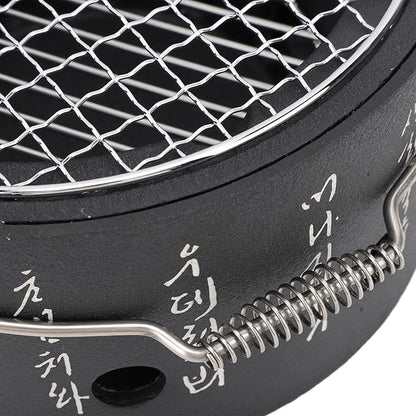 KIMISS Portable BBQ Charcoal Stove, Multifunctional Aluminum & Stainless Steel Grill with Carrying Handle - Ideal for Camping, Tea Making, and Outdoor Barbecue (L)