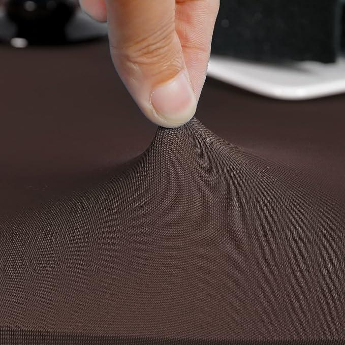 NEWISHER Round Stretch Spandex Fitted Table Cover Brown 48 inch Tablecloth | Fitted Tablecloth, Spandex Stretch Table Cloth, Elastic Edged Tablecloth, Table Top Cover, Tablecloth for Dining Picnic Patio