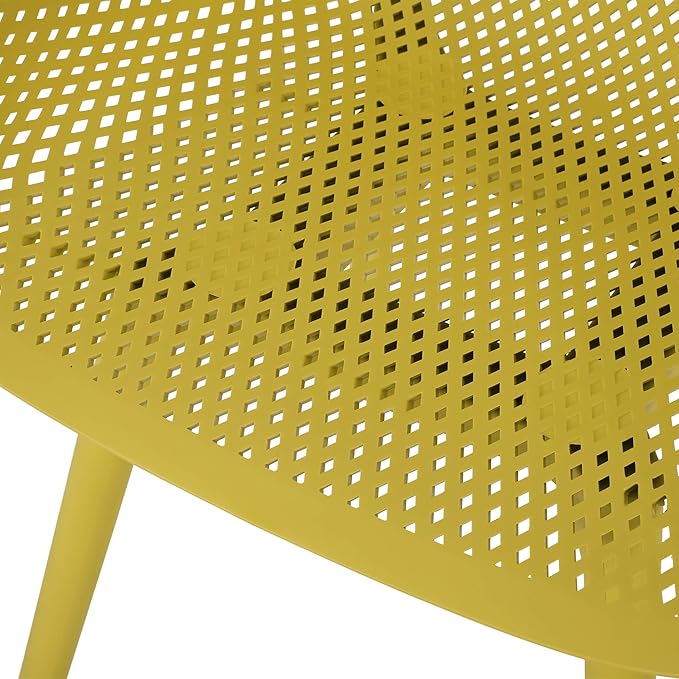 Christopher Knight Home Davina Outdoor Dining Chair (Set of 4), Yellow