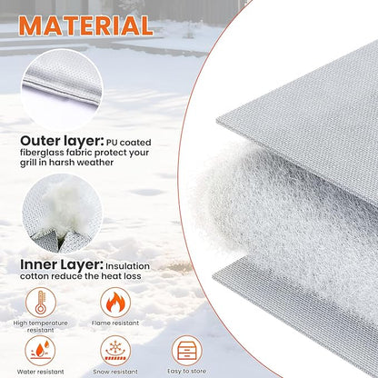Hisencn Grill Insulation Blanket for Pit Boss 4 Series Vertical Pellet Smoker – Onyx Edition, PBV4NX, Fiberglass Heat Retention Insulation Blanket, Magnetic BBQ Smoker Cover for Pit Boss Pellet Grill