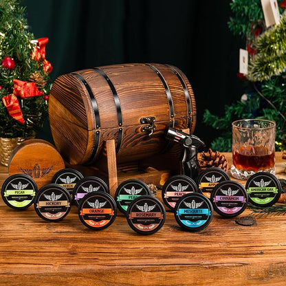 Natural Wood Chips for Cocktail Smoker, 12 Flavors Wood Chips Including Apple,Cherry,Oak,Mesquite,Pecan,Pear,Peach,Hickory,Beech,Organge, Rosemary,Cinnamon, Gifts for Men,Dad,Husband