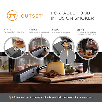 Outset Natural Apple BBQ Smoking Chips, 6 oz, Brown