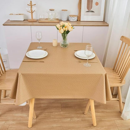 LIBERECOO Heavy Duty Vinyl Tablecloth with Flannel Backing Waterproof Oil-Proof Plastic Table Cloth Stain-Resistant Wipeable Rectangle or Square Table Cover for Indoor and Outdoor 54 x 54 Inch
