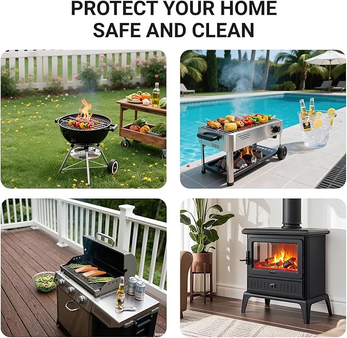 Thickened 48 x 65 inch Under Grill Mat for Outdoor and Indoor, Lancryen Double-Sided Fireproof Grill Pad, Indoor Fireplace/Fire Pit Mat, Oil-Proof Waterproof BBQ Protector for Decks and Patios