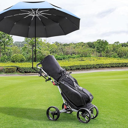 HOBVO UPF 50+ Golf Umbrella with Adjustable Universal Clamp, Portable Umbrellas for Rain, Manual Open & Close, for Beach Chair, Golf Cart, Stroller, Bleacher, Patio
