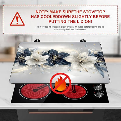 Stove Top Cover Retro Flower Gas Stove Top Cover for Home Decoration Kitchen Pad Non-Stick Washable Cooktop Covers Countertop Protector Keep Stove Clean 28"x20" (Flower)