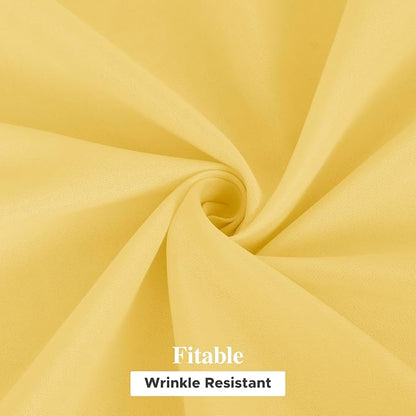 Fitable 6 Pack Yellow Tablecloths for Rectangle Tables, 90 x 156 Inch | Wrinkle & Stain Resistant, Washable Polyester Fabric Cloth Cover, For Wedding, Party, Banquet, Formal Events