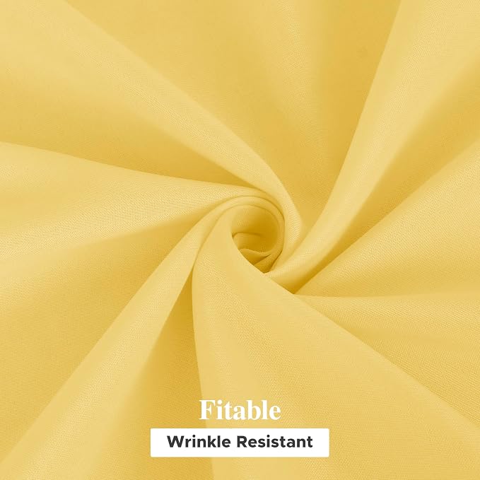 Fitable 6 Pack Yellow Tablecloths for Rectangle Tables, 70 x 120 Inch | Wrinkle & Stain Resistant, Washable Polyester Fabric Cloth Cover, For Wedding, Party, Banquet, Formal Events