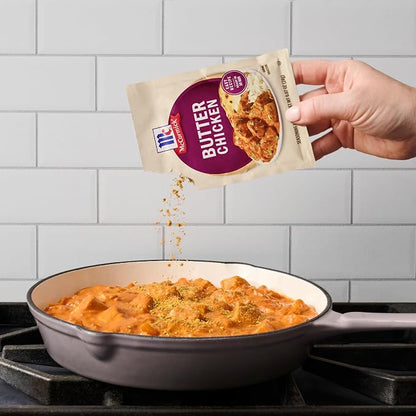 McCormick Seasoning Mix, Butter Chicken, For Aromatic Indian Butter Chicken That’s Ready in 30 Minutes, 0.87 oz (Pack of 12)
