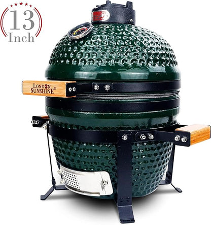 London Sunshine Ceramic Charcoal BBQ Kamado Griller - Portable Tabletop The Cadet Series Smoker