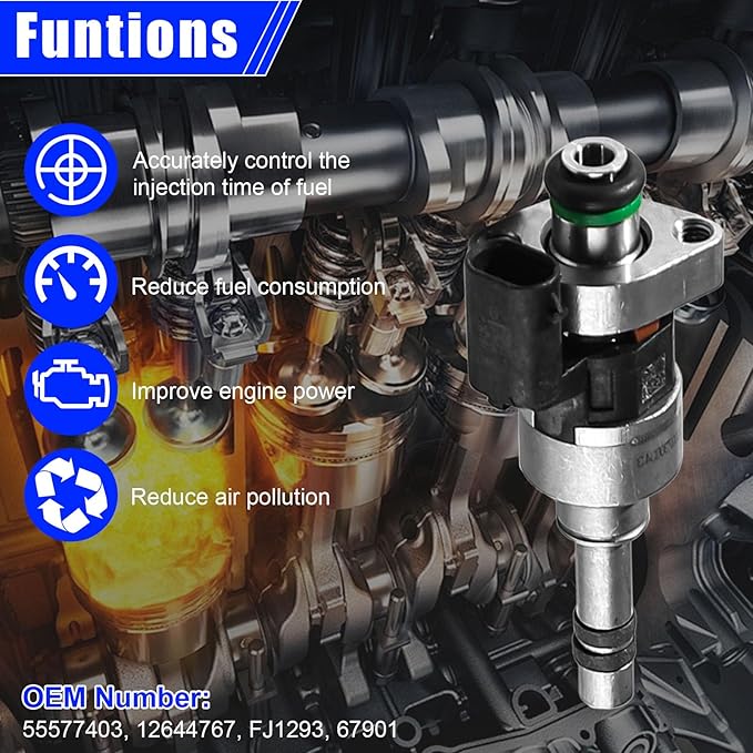 Set of 4 Fuel Injectors Fits for Chevy Cruze 2016-2019, for Equinox 2018-2019, for Malibu 2016-2019, for GMC Terrain 2018-2019, for Buick Encore 2016-2019# FJ1293 55577403 12644767