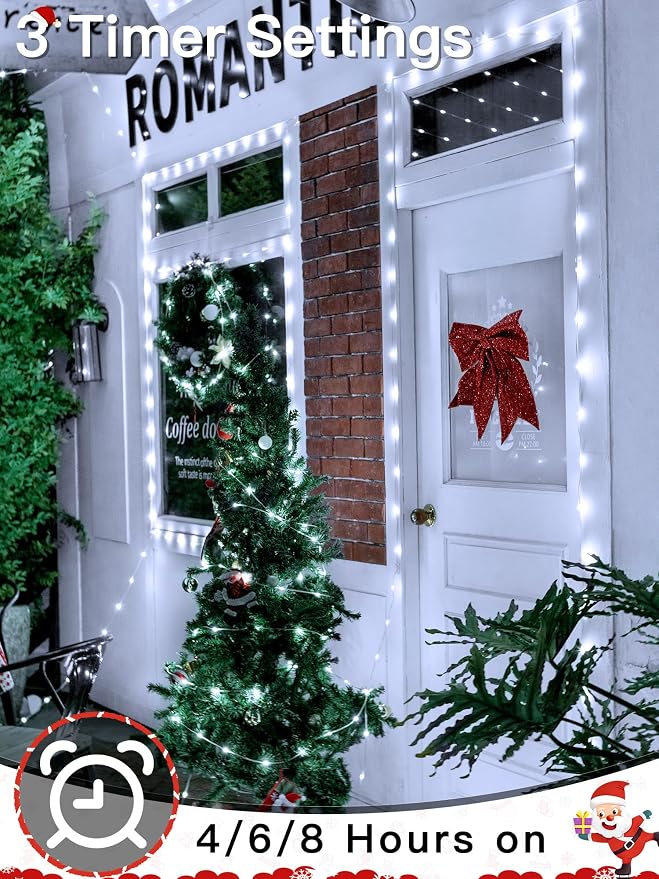 Christmas Lights Outdoor, 1000LED 328FT Christmas Tree Lights IP67 Waterproof, Plug in Fairy Lights with Remote 8 Modes Timer, Xmas Light for Outside Indoor House Holiday Decor(Cool White)