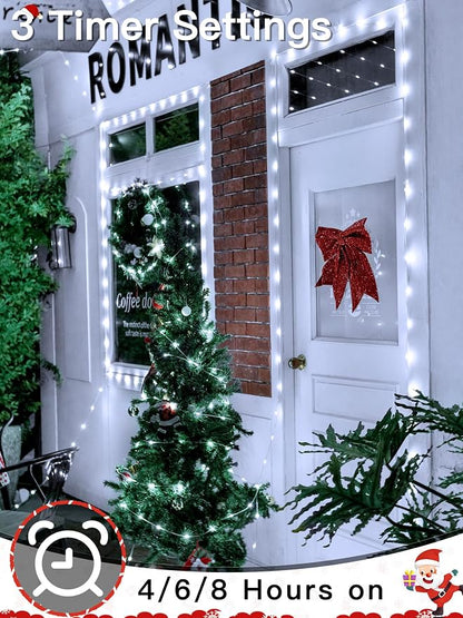 Christmas Lights Outdoor, 1000LED 328FT Christmas Tree Lights IP67 Waterproof, Plug in Fairy Lights with Remote 8 Modes Timer, Xmas Light for Outside Indoor House Holiday Decor(Cool White)