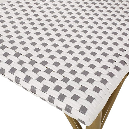 Christopher Knight Home Philomena Outdoor French Bistro Chair (Set of 4), Gray + White + Bamboo Print Finish