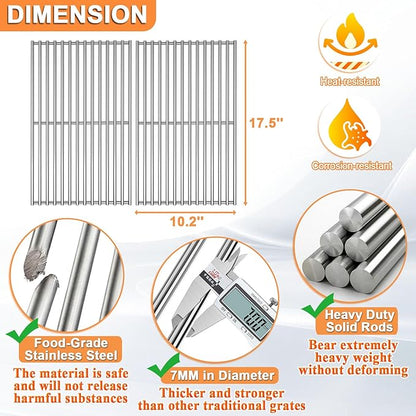 Grill Parts for Weber Spirit 2 Parts GS4 Spirit II & I E210 S210 E220 S220, GS4 Replacement for Weber Spirit 2 Stainless Steel Grates 7637 64815, Flavorizer Bars 7635 67045 69796 for Weber Grill Parts