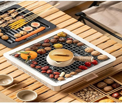 Square barbecue grill outdoor patio grill charcoal