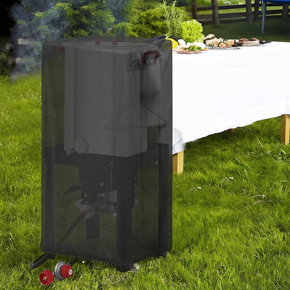 Turkey Deep Fryer Cover for CreoleFeast TFS3010 Propane, Waterproof Outdoor Cooker Turkey and Fish Fryer Pot Seafood Boil Pot Cover - 15.7x15.7x30 inch, Black