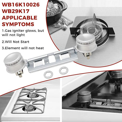 Double Burner Assembly WB16K10026 WB29K17 Double Stove Top Double Surface Burner Kit Replacement Compatible with General Electric Hot.point Gas Stove Range Assembly(2pack) by AMI PARTS | Double Stove Top, Double Surface Burner Kit Replacement, Compatib...