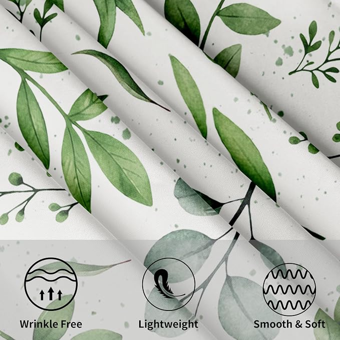 Sweetshow Spring Floral Teal Sage Green Tablecloth Round 60 Inch Watercolor Eucalyptus Leaf Round Table Cloth Wrinkle Resistant Washable Table Cover for Kitchen Dining Room Holiday Party Picnic Patio
