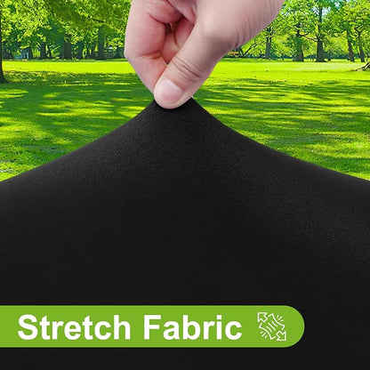 Smiry Round Spandex Tablecloth, Elastic Fitted Washable Tablecloths for 45"-56" Tables, Waterpoof Stretch Picnic Table Cover for Dining, Indoor and Outdoor, Black
