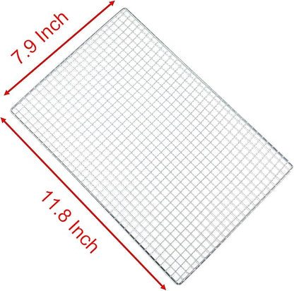 Roasting Racks, 2 Pcs 11.8 Inch x 7.9 Inch Stainless Steel Grill Racks Grid Net for Baking and Cooling of Barbeque in Oven, Party, Dinning and Outdoors (2, 15.7 inch x 9.8 inch)