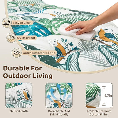 Waterproof Outdoor Chaise Lounge Chair Cushion 75.1 x 22 x 4.72 Inches UV Resistant Replacement Lounge Chair Cushions for Outdoor Furniture with Ties, Thickened Cotton Patio Pool Lounge Chair Cushions