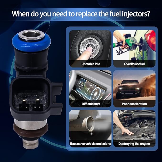 HiSport Fuel Injector 0280158091 1PC Compatible with Ford 2007-12,Compatible with Mazda CX-9 3.5L 3.7L Edge