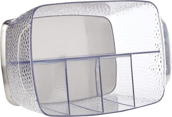 iDesign Rain Plastic Silverware Caddy Organizer Flatware Holder for Kitchen Countertop Storage, Dining Table, Outdoor Patio, Picnic Tables, Clear | Flatware Holder, Kitchen Countertop Storage, Dining, Outdoor Patio, Picnic Tables