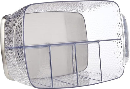 iDesign Rain Plastic Silverware Caddy Organizer Flatware Holder for Kitchen Countertop Storage, Dining Table, Outdoor Patio, Picnic Tables, Clear | Flatware Holder, Kitchen Countertop Storage, Dining, Outdoor Patio, Picnic Tables