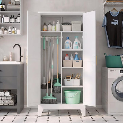 71" H Metal Storage Cabinets,Garage Storage Cabinet,Tall Pantry Cabinet with Doors,Kitchen Food Storage Cabinet,Farmhouse Storage Cabinets for Kitchen, Dining Room