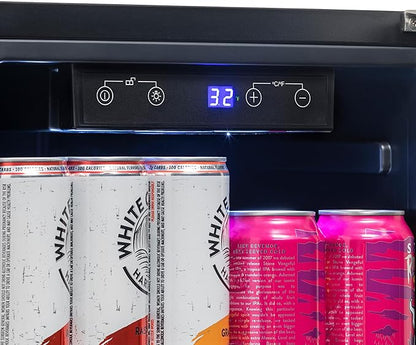 NewAir 15” Outdoor Beverage Fridge | Freestanding or Built-In Under counter Refrigerator for Outside Patio | Weatherproof Outdoor Fridge for 90 Cans with Detachable Castors | Stainless Steel