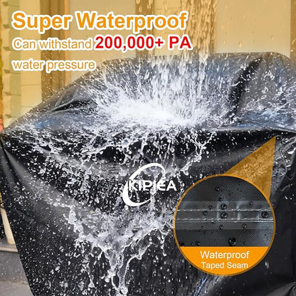Kipiea 600D Heavy Duty Gas Grill Cover for Weber Spirit 2-Burner Grills, Including Spirit II E-210, 48-Inch Waterproof BBQ Cover with Windproof Buckles, UV Resistant, No Tear, No Fading
