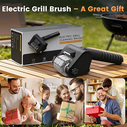 Electric Grill Brush BBQ Grill Cleaning Brush 450 RPM Stainless Steel Removable Head Type-C Rechargeable with LED Light Grill Cleaner Brush