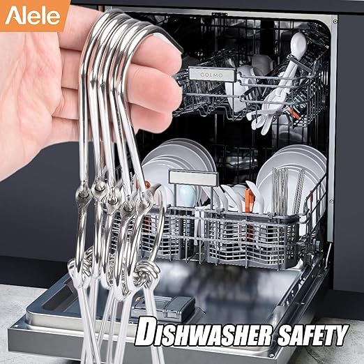 Alele Meat Hooks Butcher Hook 12.5inch Double Hooks Processing Meat Hook Stainless Steel Rotary Device Slaughtering Barbecue