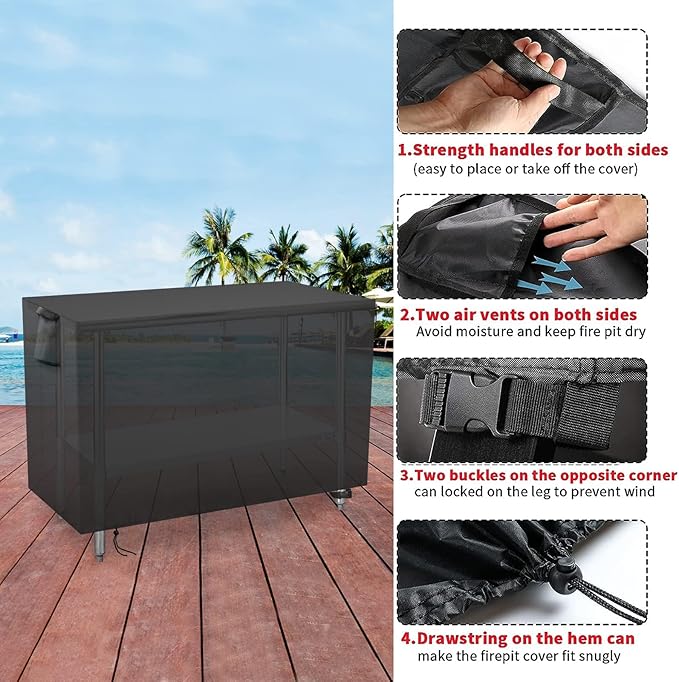 Outdoor Prep Table Cover 22 Inch,Waterproof Patio Outdoor Stainless Steel Metal Grill BBQ Table Cart Cover Dustproof Windproof All Season Pretection for Outdoor Table - 22 x 22 x 34 Inch