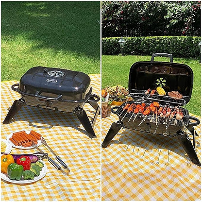 Camping Barbecue Grill Portable BBQ Grill with Folding Legs and BBQ Tabletop Stainless Steel Charcoal BBQ Grill for Outdoor Cooking Barbecue Charcoal Grill
