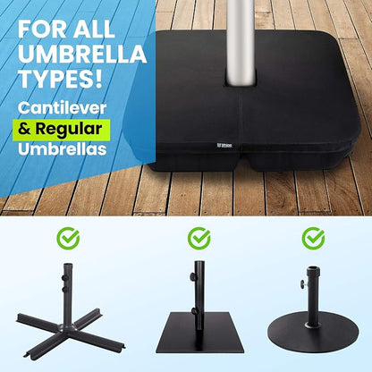 Rhino BaseMate EVA Material - Patio Umbrella Base Weights up to 200 Lb. | for Cantilever, Regular, or Any Offset Umbrella Base | 4-Part, 900D Heavy-Duty, All-Weather (Square)
