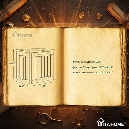 YITAHOME 31 Gallon Outdoor Storage Box, Resin Deck Box and Waterproof Package Delivery Box for Gardening Tools, Pool Supplies, Patio Furniture, Lockable, Black