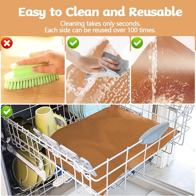 Copper Grill Mats for Ourdoor Grill,Set of 7 Heavy Duty Grilling Mats,100% Non-Stick BBQ Grilling Sheets,Easy to Clean BBQ Grill Accessories-Works on Gas Charcoal and Electric BBQ,15.75 x 13 Inch