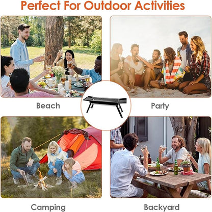 Foldable Charcoal BBQ Grill,Shelf Stainless Steel Grill Net Easy Setup Portable Tabletop Barbecue Grill for Camping Picnic Outdoor Party Backyard,Standard