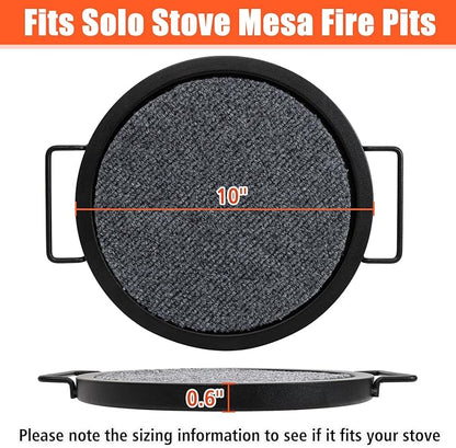 KEESHA Tabletop Fire Pit Mat for Solo Stove Mesa XL, Baked Enamel Heat Resistant Tray for Solo Stove, Diameter 10'', Thickness 0.6'' (Mat Not Included)
