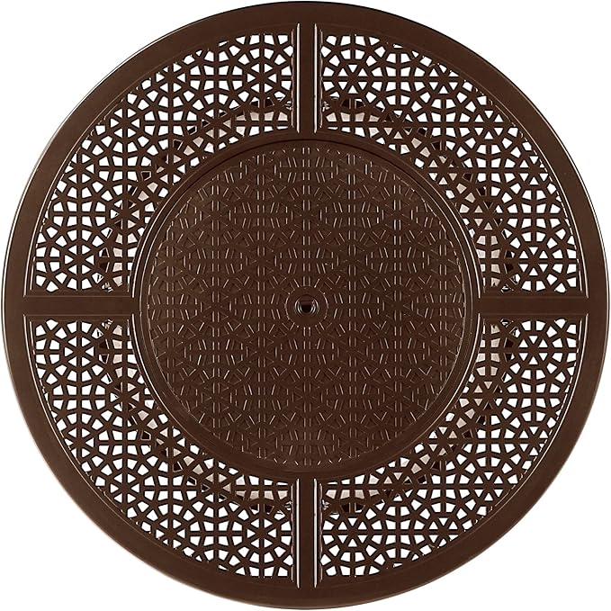 Oakland Living 44 in. x 44 in. Aluminum Propane Fire Pit Table with Glass Beads, Two Covers, Lid, 57,000 BTUs in Brown Finish